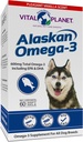Vital Planet - Alaskan Omega3 Fish Oil Supplement for Dogs with 600mg Omega3, High in DHA and EPA from Sustainable Harrived Wild Caught Cold Water Fish, 60 Vanilla Softgels