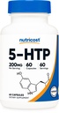 Nutricost 5- HTP 200 mg, 60 Vegetáriánus kapszula (5- Hidroxitriptofán) - Non-GMO & Gluten Free