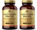 Solgar L- Glutamin 1000 mg, 60 tabletta (2-es csomag) - Természetes izomtáplálék - Promotes Gastrointestinalis (GI) Health - Supports Brain Health - Non-GMO, Vegan, Gluten Free, Kosher - 60 Összes szervrendszer