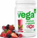 Vega fehérje és zöld fehérje por, Berry - 20 g növényi alapú fehérje Plus Veggies, Vegan, Nem GMO, Borsó fehérje nőknek és férfiaknak, 1,2 font (csomagolás május Vary)