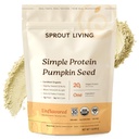 Sprout élő szerves sütőtök mag fehérje por, ízesítetlen, 20 gramm növényi alapú fehérje por mesterséges édesítők nélkül, nem tejtermék, nem GMO, Vegán, glutén mentes (1 font, 15 szerváció)