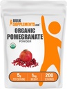 BulkSupplements.com Organic Gránátalma Por - Gránátalma kiegészítés Immuntámogatás, Gyógynövény kiegészítés - Gluten Free, 5 g per szerving, 1 kg (2,2 kg) (1-es csomag)