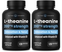 NutraChamps L- Theanine 200 mg kapszula, Double- Strength L- Theanine folyadék D3- vitaminnal, Organic Coconut Oil, 120 Vegan kapszula (2-es csomag)
