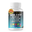 GABA 5- HTP L- Tryptophan L- Theanine D3 vitamin B6 Szent Basil Valerian Chamomile Ginkgo Biloba Ginger -150 Capsules- Készült az USA-ban