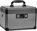 Medicine Lock Box with Key, Alluminum Alloy Box for Medication, First Aid Box with a Removerable Tray to Store Medicines & Pills for Home, Black 12 * 7.68 * 7.87 Inch