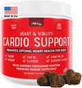 iHeartDogs Heart & Vitality Cardio Support for Dog - Kutya Szív Egészségügyi kiegészítés Anchovy Olaj, Taurin, Flaxseed, Arginine, Áfonya kivonat, Koenzim Q10