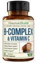 B-vitamin Komplex VIT C & Folic Acid (folsav) - 8 High Potency B Vitamins: B1, B2, B3, B5, B6, B7, B12 vitamin + Biotin, Kolin & Inositol. Segítségnyújtás hangulata, energia, idegrendszer és immuntámogatás