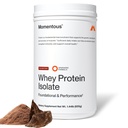 Momentous Essential Grass- Fed Whey Protein Powder - 20 g Whey Isolate Protein - NSF Certified for Sport - Gluten- Free - 24 Servings for Essential Everyday Use - Chocolate - Package May Vary