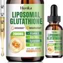 Liposzómás glutation kiegészítés 2000mg, folyékony glutation cseppek C-vitaminnal, Master antioxidánsok immunrendszer, öregedés védelem, bőr fej, máj detox - Superior abszorpció, Vegan 2 Fl Oz