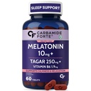 Carbamide Forte Melatonin 10 mg Sleeping Pills with Tagar 250 mg | Sleep Supplement for Men & Women | Melatonin Tablet for Restful Deep Sleeps - 60 Veg Tablets
