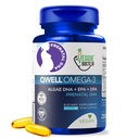 Vegan Prenatal Vitamins DHA-val (60 Count) Omega3 - Qwell Better Than Fish Oil, Brain Function - 820 Mg Algae DHA & EPA, Vegan Prenatal Vitamins E-vitaminnal, Carrageenan- Free