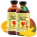 REYLIFE ESSENTENALS Kids Multivitamin & Ásványi - Kids Vitamins, Liquid Multivitamin gyerekeknek, Toddler Multivitamin, Liquid Vitamins, Baby Multivitamin - Natural Orange & Mango, 8 Fl Oz (2-es csomag)