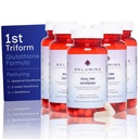 Reluminok L Glutatione Supplement Complex - Csökkentett glutatione 1000mg Alfa Lipoic Acid & Rose HIPS kapszula a Nourised & Simeer Skin, 60 Caps x 5 palack