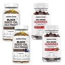 SZERVES TERMÉSZETES Fekete Sea olajkapszula (2 üveg) & Sea Moss Gumies (2 üveg)
