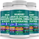 NEW AGE Eye Health Vitamins Bilberry Lutein & Zeaxantin Lycopene Resveratrol Szőlőmag kivonat Astaxantin - Eye Vitamin - 180 Count