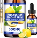 Kálium-magnézium-citrát kiegészítés, folyadék-magnézium-citrát cseppek 500mg Ashwagandha, kalcium, cink, D3-vitamin, B6, B12, CoQ10 - Vegan 2 fl oz Lemon Flavor