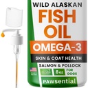 Omega 3 Fish Oil for Dog & Cats - Made with Wild Alaskan Salmon Oil; Liquid Fish Oil Supplement for Pets with Omega 3 EPA + DHA Fatty Acids; Real Ingredients, Real Taste - Trusted by Vets!