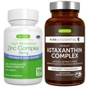 Astaxantin Complex + Cink Complex Vegan Bundle, Antioxidáns Support for Skin, Hair & Nails, által Igennus