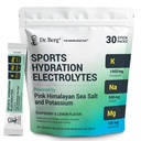 Dr. Berg Sports Hydration Electrolytes Powder w / More Salt (Pink Himaláján) - 30 Keto Electrolytes Powder Packets w / a Delicious Salty Raspberry & Lemon Flavor - 1000 mg káliumot tartalmaz