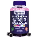 Feel Great Sambucus Elderberry Gumies with Cink and Vitamin C for Advanced 124; Immun Support Booster