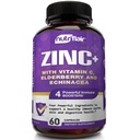 NutriFlair Cink 50mg - C-vitamin, Elderberry, Echinacea Purpurea kivonat, Cink-oxid - Hasonlítsa össze a pikolinát, Citrát, Oxide - Teljes immuntámogatási Forma Pills 4 Immunvédelmi