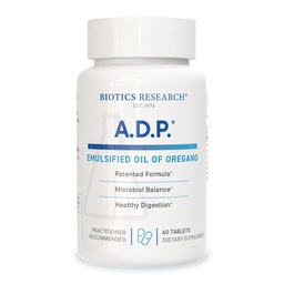 Biotics Research A.D.P. Emulgeált olaj Oregano tabletta GI Health - Tartós kiadás a magas abszorpció Tartalmazza Carvacrol, Wild Oregano olaj 50mg / S - szabadalmaztatott képlet -Nem GMO -60 tabletta