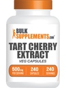 BulkSupplements.com Tart Cherry Extract Capsules- Tart Cherry Supplement, Tart Cherry Capsules 500mg - Antioxidáns forrás, Gluten Free, 1 Kapszula per Serving, 240 Veg Capsules (1-es csomag)