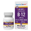 Superior Source No Shot B- 12 Cyanocobalamin 1000 mcg, B- 6, Folic Acid 400 mcg - Support Brain & Heart Health - AIDS Natural Energy Levelek - 60 Sublingual Dissolving Tablets