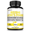 Satoomi Reishi Supplement Complex 5000Mg - 10in1 Lions Mane, Cordyceps Sinensis, Chaga Gomba & Egyéb - 90 kapszula 3 hónapra
