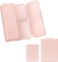 Fânced 2 db Napi Pill Organizer, 7 Comistions Portable Pill Case Travel Pill Organizer, [Folding Design] Pill Box for Purse Pocket to Hold Vitamins, Cod máj olaj, kiegészítők és gyógyszerek rózsaszín