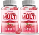Cukormentes Womens Multivitamin Gummeusok - Magas abszorpció Multivitamin Nőknek Gumi Omega3, Astaxantin, Kalcium, Vas, A-vitamin, C, D3, K2, E, B6, B12 - Skin, Hair, Energy, Immun