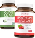 Az Olive Leaf kivonat & Hawthorn Berry Extarct - Healthly Herbs Bundle - Olive Leaf kivonat 20% Oleuropein & Hawthorn Berry 4: 1 kivonat - 2660mg friss bogyóból koncentrált (120 Caps)