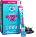 EBOOST Energy Drink Powder, Super Fuel - Blue Raspberry, 14 Packets - Pre- Workout Power Energy Drink Mix - Natural Energy, L- Tirosine, L- Theanine & Vitamins - Előedzés nők és férfiak számára