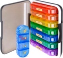 MURRI & MURRDI 7- Day Pill Organizer 28 Cells, Nagy Heti Pill Case 4 Napi irodák, Moisture- Proof Travel Pill Box Vitaminok, Gyógyszerek, kiegészítők, Multi- Color