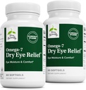 Terry Natural Omega-7 Dry Eye Relief - Eye Health Supplement with Buckthorn Seed Oil - Diétás Supplement to Aid Dry Eye Relief - 60 Softgels, 2 Pack