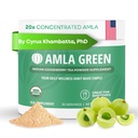 Amla Powder & Green Tea Superfood Supplement, 20x Ultra koncentrált Amla, Antioxidáns támogatás, Készült Oolong Tea és indiai egres, Organic, Vegan, Classic Flavor, 30 szerváció