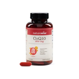 NatureWise CoQ10 200mg Softgels, High Potency Ubikinone - Coenzim Q10 kiegészítés - Antioxidáns a szív egészségének + Energia - Vegán, Non-GMO, gluténmentes - 90 Count [3 hónapos ellátás]