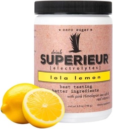 Superieur Electrolytes - Plant Based Electrolyte Supplement w / Sea Minerals for Hydration & Recovery - Keto Friendly, Non-GMO, Zero Sugar, Vegan Egészséges Sportok Italpor - Lola Lemon (70 szerváció)