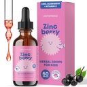 JoySpring Zincberry - Kids Cink & Vitamin Supplement (2 fl oz) Immuntámogató cseppek Elderberry Flavor gyerekeknek 2- 16 + Évek
