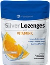 Ezüst Lozenges C-vitaminnal - Premium Nano Silver 60 PPM kolloid ezüst, szerves méz és C-vitamin ásványi kiegészítés cseppek az immunrendszer támogatására, Soothe köhögés & torok - 24 Orange Lozenges