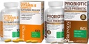 Bronson probiotikus 50 milliárd CFU + Prebiotikus Apple polifenolok és ananász gyümölcskivonat + B-vitamin Komplex Tartós kiadás