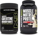 NutraBio Creatine Monohidrát, ízesítetlen, (300 g) és izommátrix fehérje por, (Vanilla) Kiegészítés Bundle - Izom energia, Maximális növekedés, Recovery, és Erő