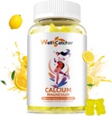 Kalcium Magnézium Gummies Felnőttek - Sugar Free Chewable Vegan Algae Kalcium kiegészítők Nők számára Support Plus Csonterő Cink Kálium-vitamin D3 K2 Lemon Flavor 60CT