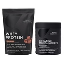 Sports Research ® Creatine Monohidrát (10.58 oz) és Dutch Chocolate Whey Protein (2 font), The Dynamic Duo for Lean Muscle Building, Javított teljesítmény és erő & Workout Recovery