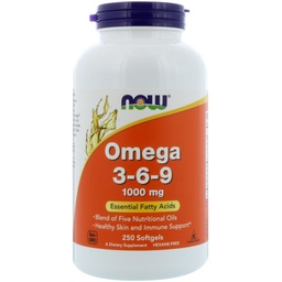 NOW Foods 2 Pack Omega 3- 6- 9, 1000 mg, 250 Softgels