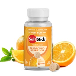SaltStick Electrolyte FastChews - 60 Orange Chewable Electrolyte tabletta - Sós tabletta futóknak, Sport táplálkozás, Elektrolyte sajtok - 60 Count Bottle