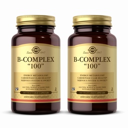 Solgar B- Complex 100 "- 100 növényi kapszula, csomag 2 - Energia metabolizmus, Idegrendszer támogatás - Non-GMO, Vegan, glutén mentes - 200 teljes szervadék