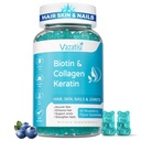 Biotin Gumies a Collagen & Keratin a haj bőr Nails - támogatja a haj növekedés és erősebb körmök, nők, gyerekek - 60 áfonya ízesített gumi