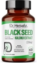 Dr. HERBALIST Black Seed Extract 350mg - 60 Vegan Captained 124; 10: 1 Extract = 3500 mg nyers fekete magvak Premium Nigella Sativa Supplement 124; High Thymokinone