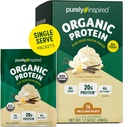 Tisztán ihletett szerves fehérje por, 14 egyszerv csomag, krémes vanília - 20 g Plant- alapú fehérje por a Smoothie & Shakes - Dairy- Free, Non-GMO - férfiak és nők számára